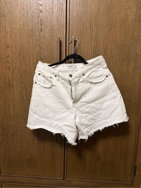 Abercrombie & Fitch White Denim Cutoff Shorts